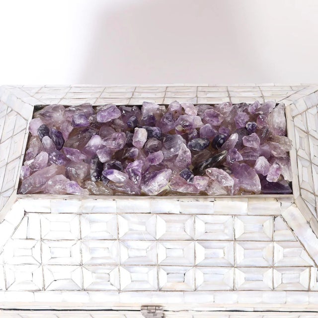 Late 20th Century Amethyst and Mother of Pearl Lidded Box by Antony Redmile For Sale - Image 5 of 10