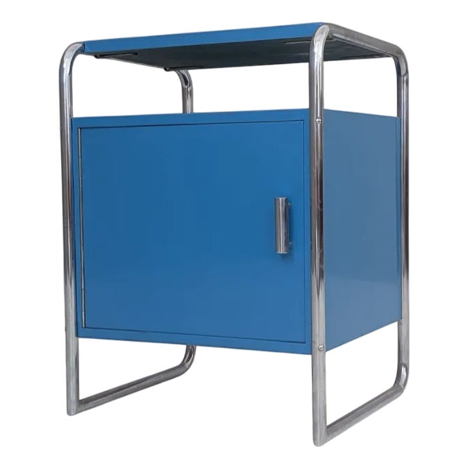 Bauhaus Tubular Steel Nightstand by J. Fenyves for Thonet, 1930s