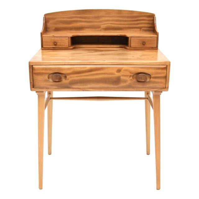 Vintage Writing Desk in Elm from Ercol, 1960s For Sale