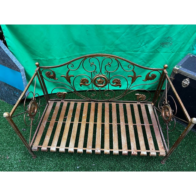 Up for consideration is a beautiful vintage small gold metal detailed dog bed. This would look lovely in your home, and it...