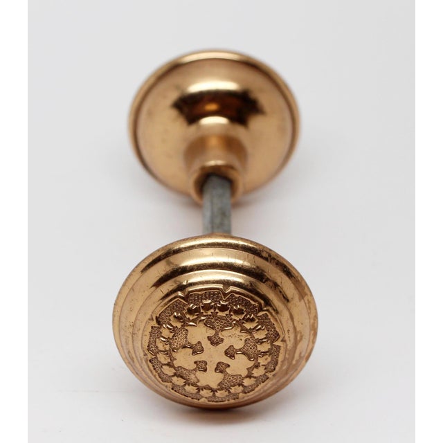 Early 20th Century Russell & Erwin Polished Brass Entry Door Knobs For Sale - Image 4 of 4