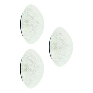 Mid-Century Modern Art Deco Glass Flush Mounts from Limburg, Germany, 1970s For Sale