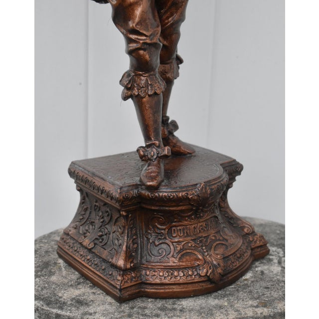 Antique Victorian Spelter Statue Don Cesar Cavalier Musketeer For Sale - Image 9 of 18