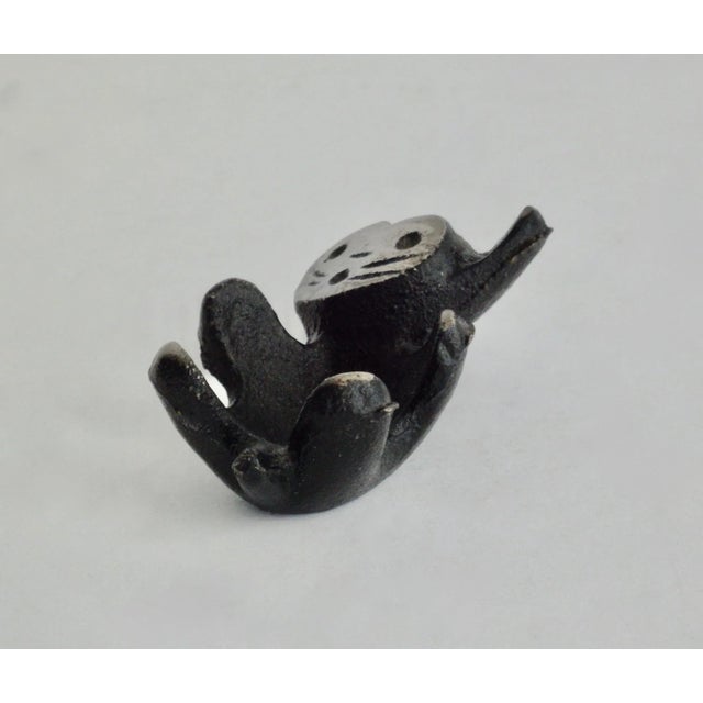 Mid-Century Modern Solid Brass Stylized Cat, Japan, Walter Bosse Style For Sale - Image 3 of 7