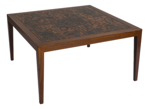 Mid-Century Modern Teak and Copper Coffee Table by Severin Hansen for Haslev Møbelsnedkeri, 1960s