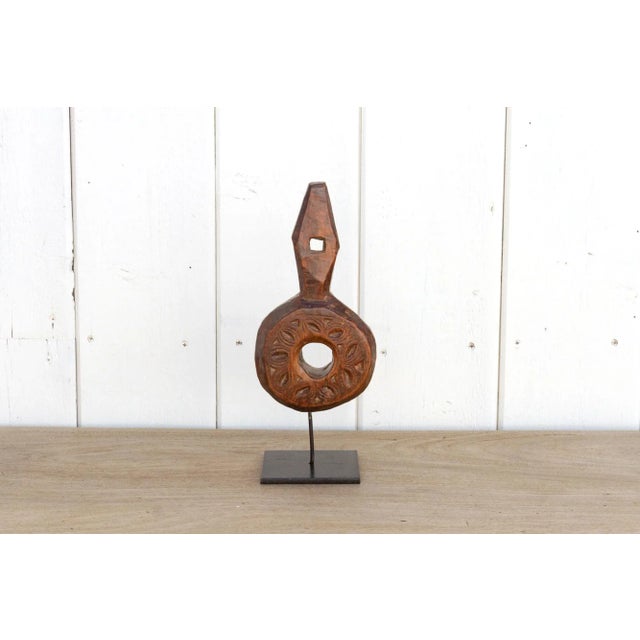 Wood Rustic Floral Motif Himalayan Handle For Sale - Image 7 of 7