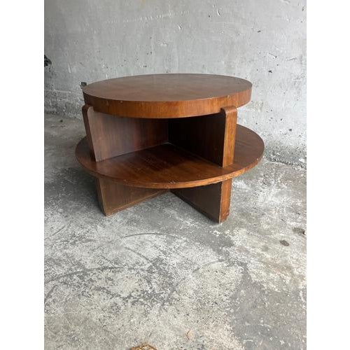 Vintage Art Deco Round Coffee Table with Double Tier For Sale - Image 13 of 13