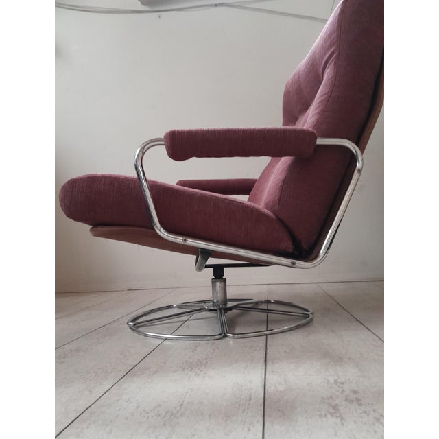 Vintage Gelderland Model 400 Swivel Lounge Chair and Ottoman by Jan Des Bouvrie for De Ster Gelderland, 1970s For Sale - Image 6 of 15