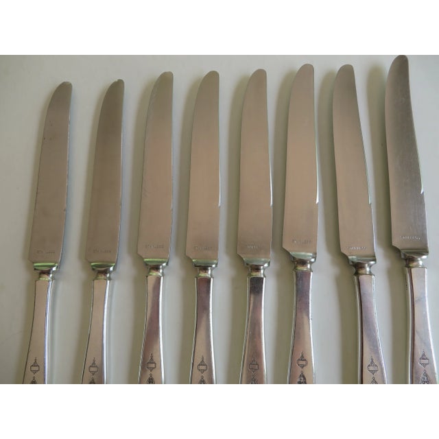 1920s 1923 Antique Oneida Bird of Paradise Pattern Dinner Knives- Set of 8 For Sale - Image 5 of 7