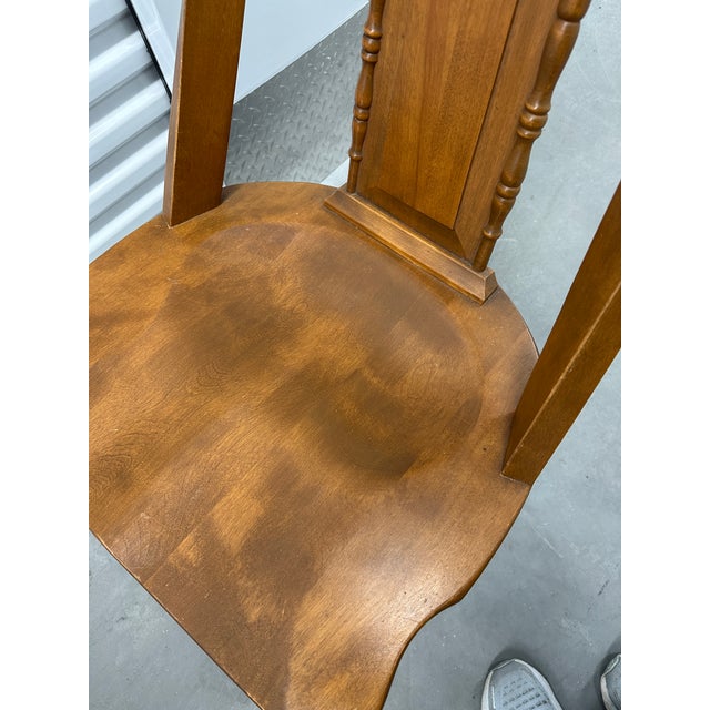 Rustic Modern Maple Dining Chairs – Handcrafted 1960s Set of 4 (Farmhouse Cabin Style) For Sale In Boston - Image 6 of 11