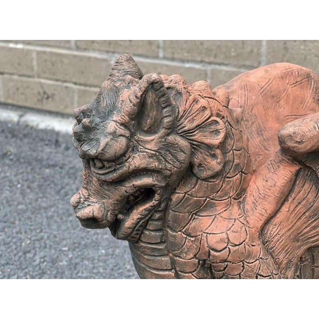 2000 - 2009 British St Georges Dragon Stone Roof Ridge Tile Finial Garden Ornament For Sale - Image 5 of 13