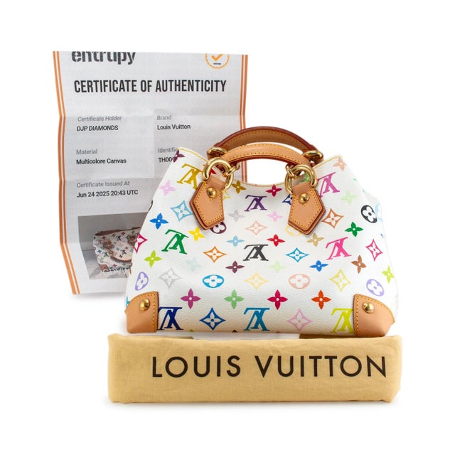 Late 20th Century Vintage Louis Vuitton Monogram Multicolore Audra M40047 White Handbag For Sale - Image 14 of 15
