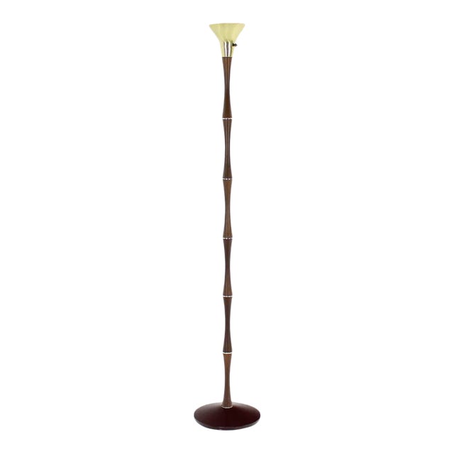 Paint Vintage Mid Century Faux Bamboo Floor Lamp For Sale - Image 7 of 7