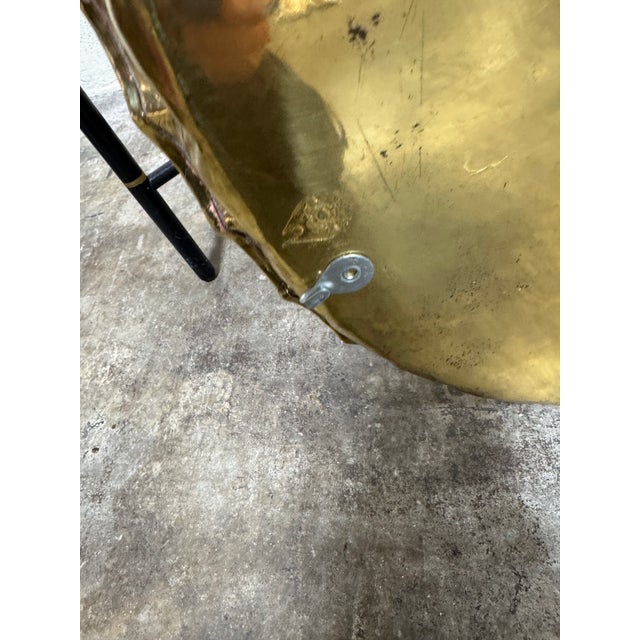 Wood Chinoiserie Style Faux Bamboo Brass Tray Table For Sale - Image 7 of 8