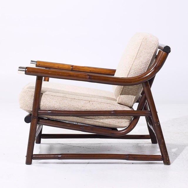 Ficks Reed John Wisner for Ficks Reed Mid Century Bamboo Lounge Chair For Sale - Image 4 of 8