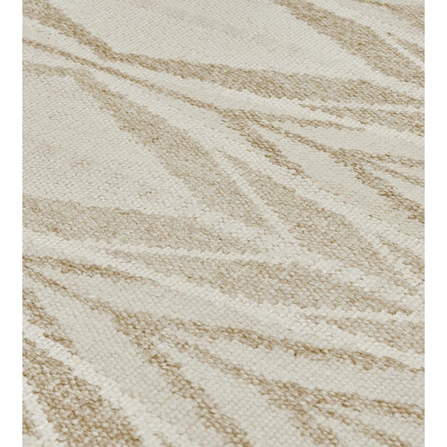 Tan Vintage Swedish Geometric Hooked Rug, Handwoven Wool at Doris Leslie Blau For Sale - Image 8 of 10