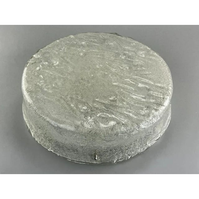 Mid-Century Modern Flush Mount in Ice Glass from Hillebrand, 1960s For Sale - Image 11 of 13