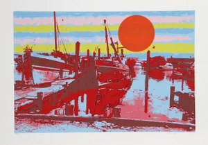 Freeport Fishing Boats, Max Epstein Screen Print