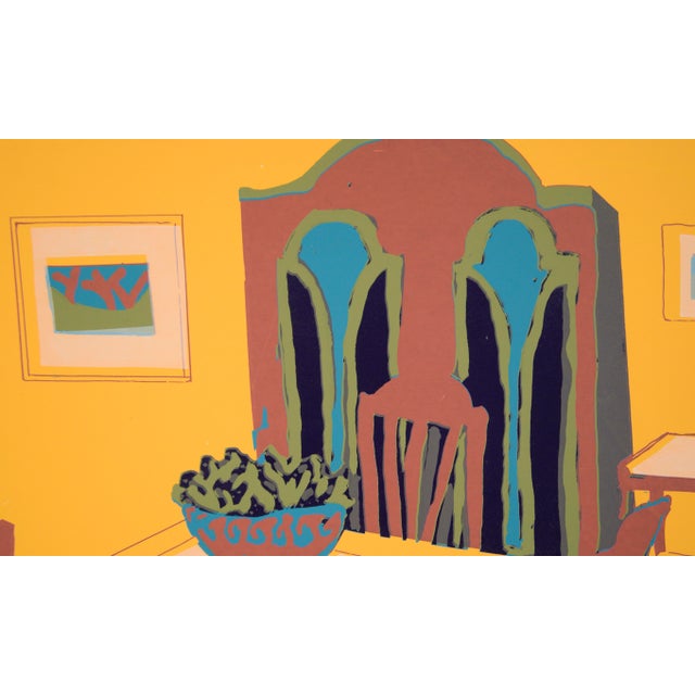 Yellow Dining Room Interior - Multi Layer Fauvist Screenprint on Archival Paper by Doris Warner For Sale In Monterey, CA - Image 6 of 7