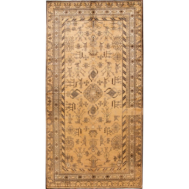 Early 20th Century Antique Khotan Rug 7 X 13 For Sale