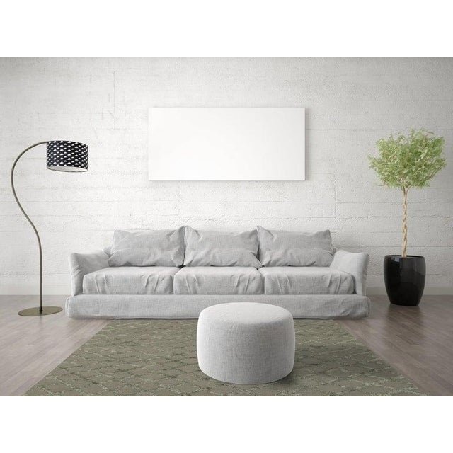 Contemporary 8x10 Gray Hand-Knotted Wool Viscose Latticed Shag Linesist Design Carpet Rug For Sale - Image 3 of 4