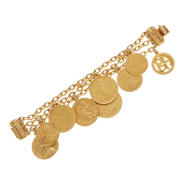 Ben Amun Gold Multi-row Coin Bracelet For Sale