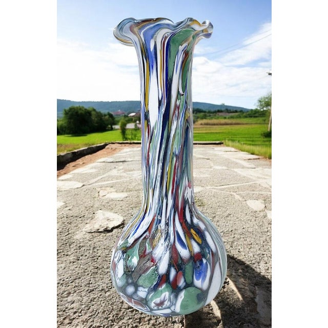 Murano Vase with Multi-Flowered Murrine For Sale - Image 11 of 15