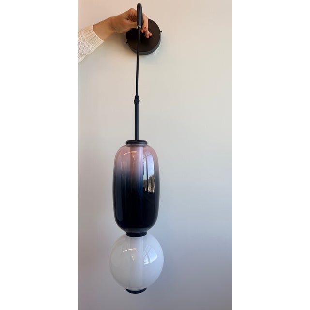 2020s Glass Wall Light Sconce With Hand-Blown Glass Pieces - Set of 2 For Sale - Image 5 of 8
