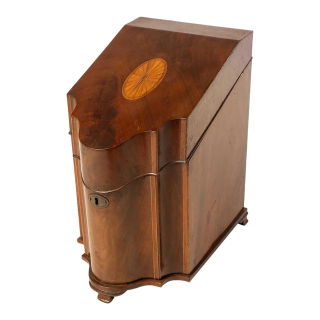 Early 19th Century Inlaid Mahogany Knife Box For Sale