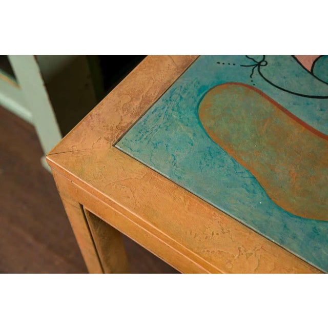 Abstract Painting Square Table For Sale - Image 4 of 8