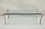 Vintage French Hollywood Regency Beveled Glass Bronze Cabriole Leg Coffee Table. Item features intentional manufacturer...