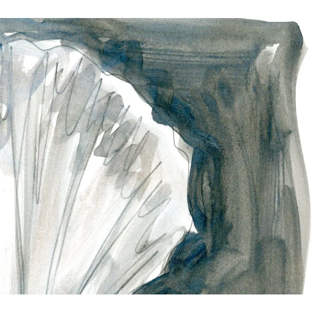 Gray Altered Visage, Framed Contemporary Seashell Watercolor and Pencil Painting by Jj Hogan For Sale - Image 8 of 10
