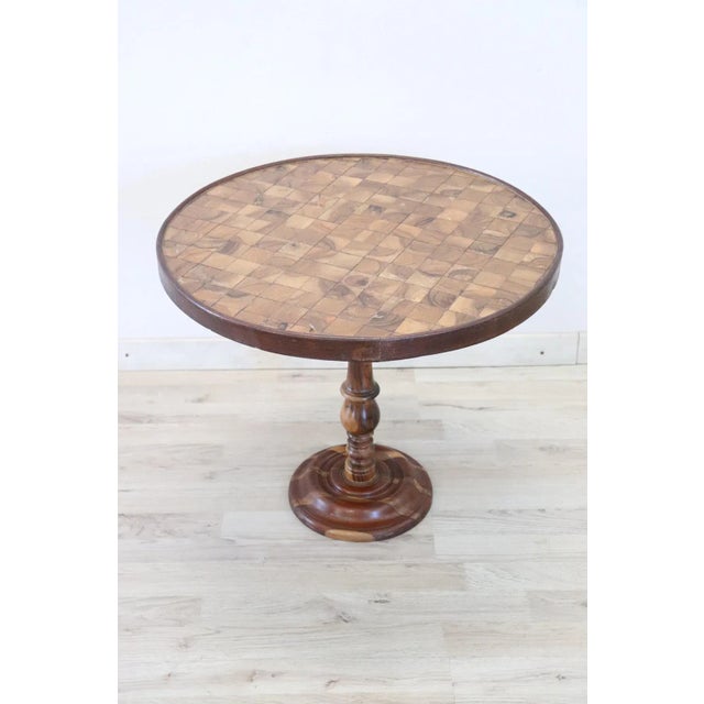 Wood Vintage Marquetry Wood Coffee Table, 1930s For Sale - Image 7 of 8