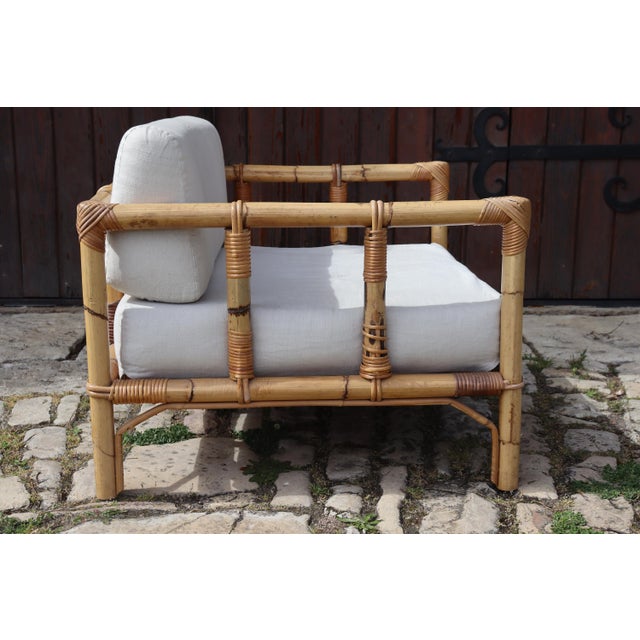 Wood Vintage Rattan Armchair by Dal Vera, Italy, 1970 For Sale - Image 7 of 9