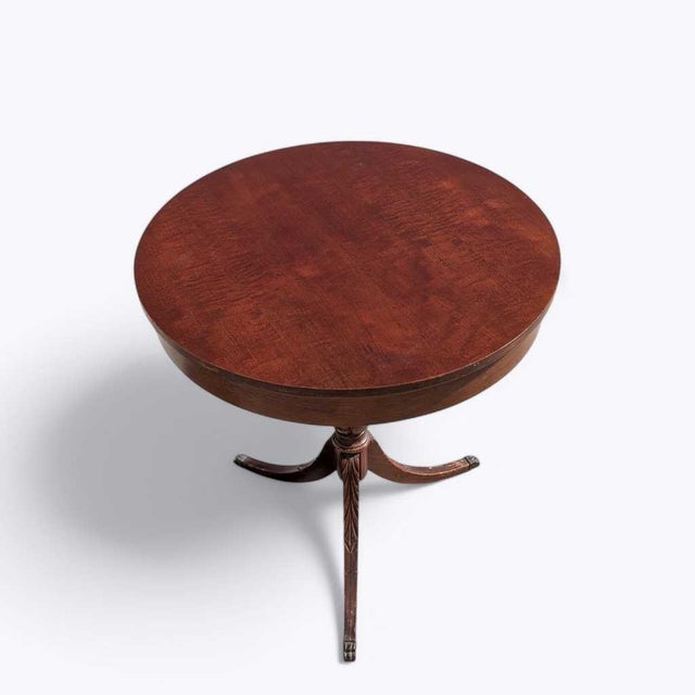1960s Mid-Century Mersman Round Wood Pedestal Side Table With Drawer For Sale - Image 5 of 17