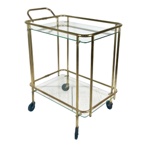 Vintage Art Deco Brass Bar Cart