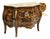 The Gilded Botanica – French Rococo Commode With Ivory Marble Top, Floral Marquetry & Ornate Gold Accents For Sale