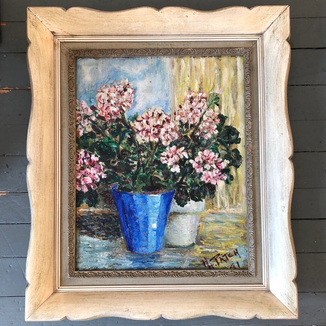 Original Vintage Modernist Still Life Floral 1040’s Painting For Sale In Philadelphia - Image 6 of 6