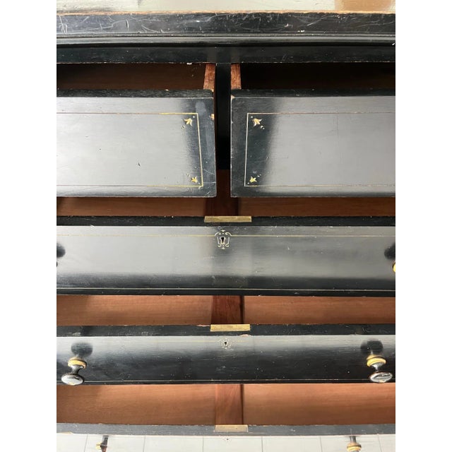 Antique Midnight Blue Chest of Drawers from Holland and Sons, Britian, 1800s For Sale - Image 10 of 18