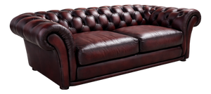 Vintage English Chesterfield Sofa in Deep Burgundy Leather, 1990s