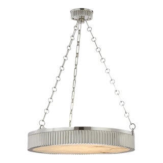 Hudson Valley Lighting Lyndon Alabaster + Polished Nickel Pendant For Sale