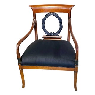 Vintage Mahogany Biedermeier Style Armchair For Sale