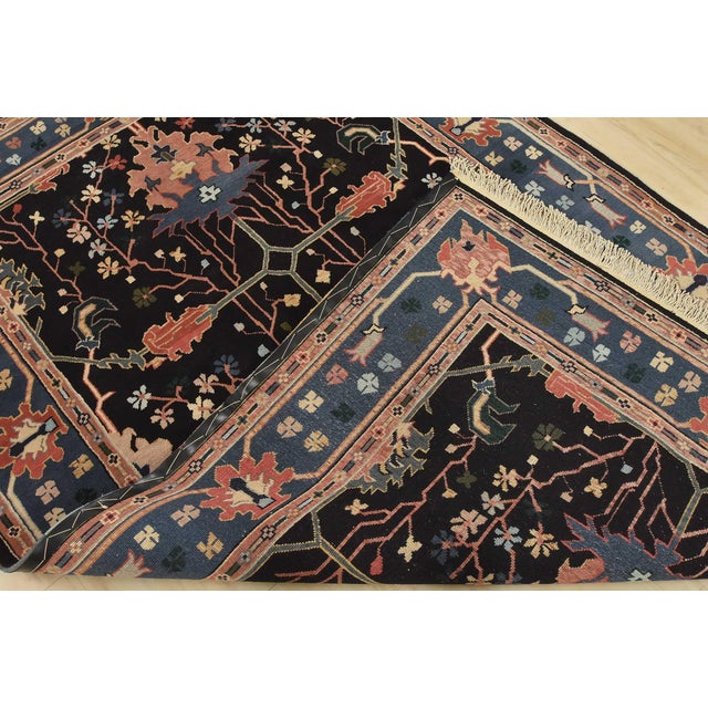 Heriz Rug 5’10” X 8’9” Black Wool Vintage Traditional Hand-Knotted Carpet For Sale - Image 14 of 15
