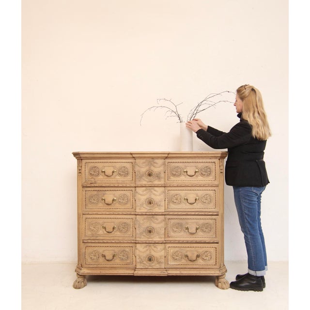 19th Century Bleached Oak Chest of Drawers For Sale - Image 4 of 18