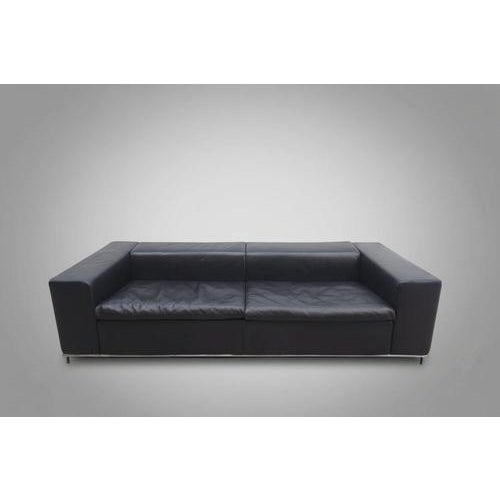 Boston Sofa in Black Leather from Who's Perfect For Sale - Image 14 of 14