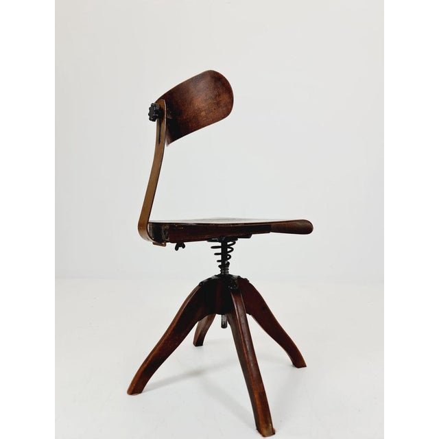 Bauhaus Swivel Office Chair in Wood from Puffdreh Kontorchair, 1930s For Sale - Image 10 of 16