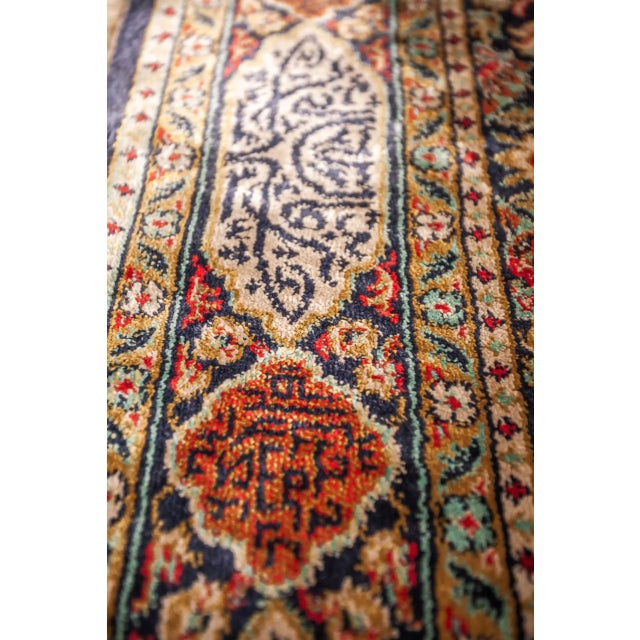 Vintage Ghoum Silk Rug For Sale - Image 9 of 13