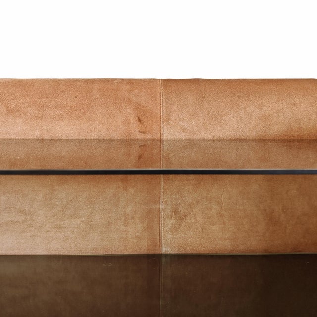 Vintage Space Age Chest of Drawers in Suede with Glass Shelf, 1970s For Sale - Image 12 of 18