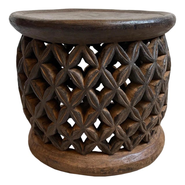 Tribal Vintage Bamileke Wood Stool / Side Table For Sale
