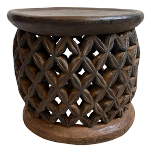 Tribal Vintage Bamileke Wood Stool / Side Table